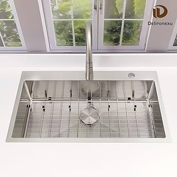 netsu様 33x19 Drop in Kitchen Sink - Delironexu 16 Gauge Stainless